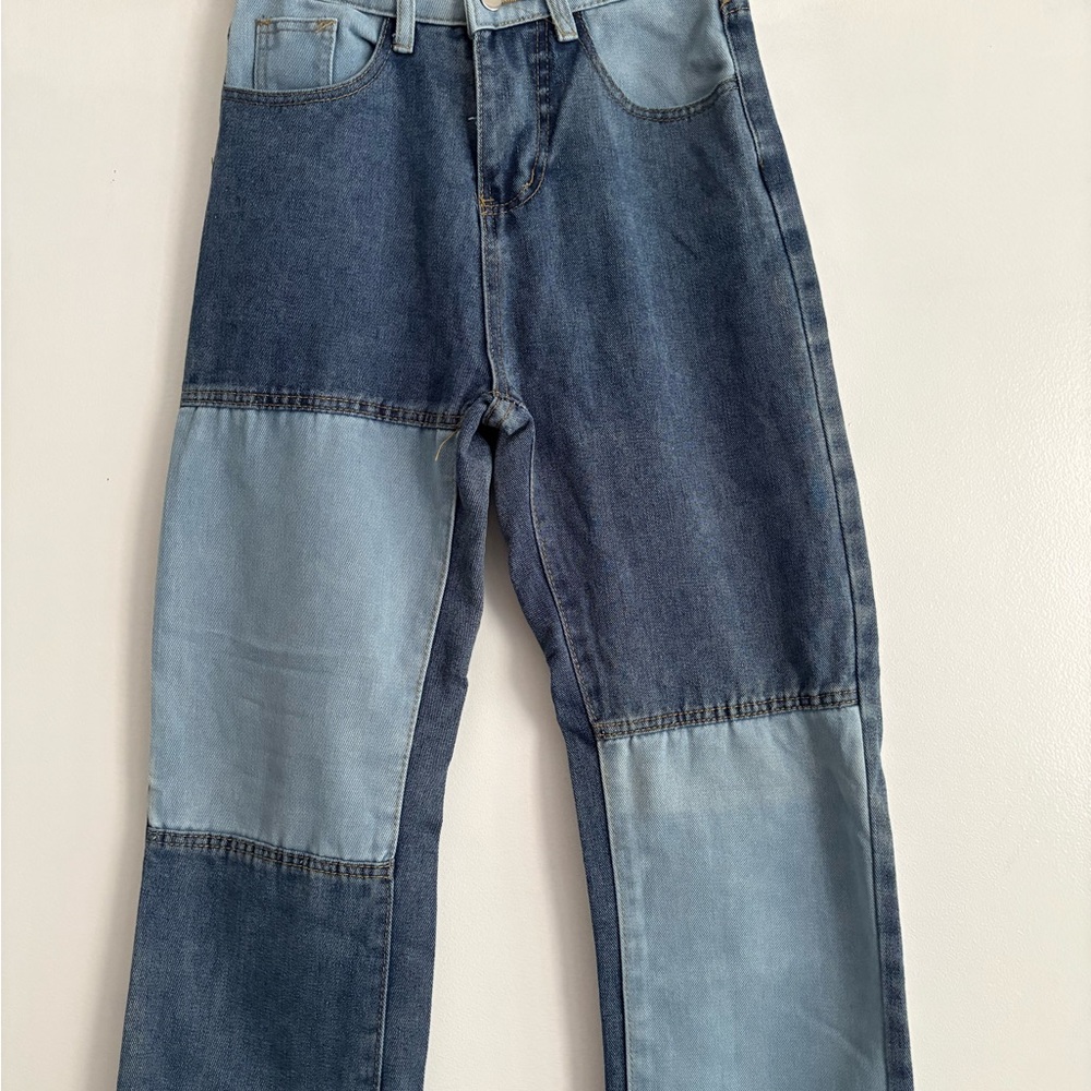 Two-Tone Denim Jeans